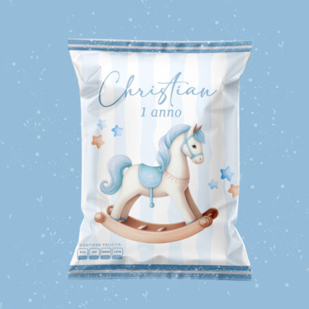 Cavallo a Dondolo Celeste