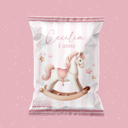 Cavallo a Dondolo Rosa