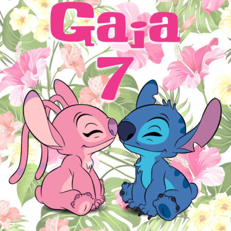 Stitch e Angie fiori